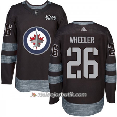 Män Ishockey Winnipeg Jets Tröja Blake Wheeler 26 1917-2017 100th Anniversary Adidas Svart Authentic